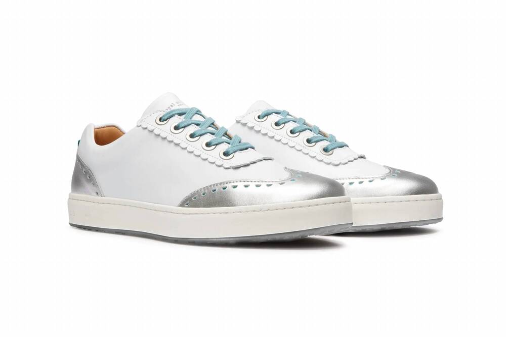 NEW ROYAL ALBARTROSS women's primrose spikeless wingtip designer golf shoe in wh